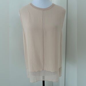 VINCE Sleeveless Layered Lightweight Blush Pink Pullover Blouse Feminine Chic